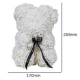 thumbnail image 2 of Adorno De Oso Casero Flores preservadas de oso rosa artificial para regalo de cumpleaños de San Valentín (blanco), 2 of 4