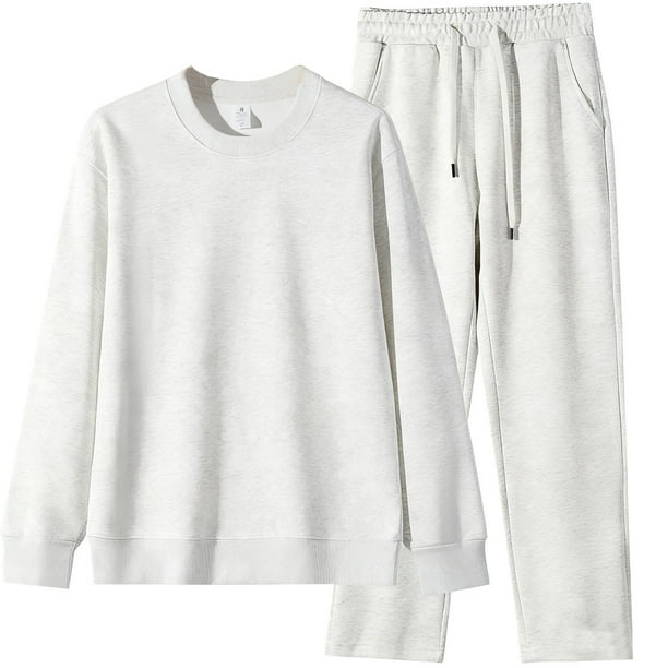 Kalauyu Men's 2 Piece Sweat Suits Set Long Sleeve Sweatshirt Jogging Sweatpants Tracksuits Outfits