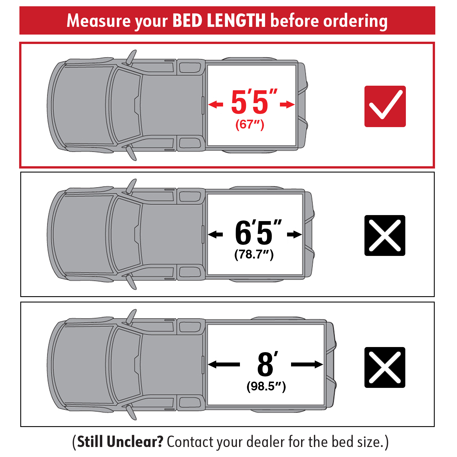 MaxMate Soft Tri-fold Truck Bed Tonneau Cover Compatible with 2017-2024 Nissan Titan | 5.5' (67") Bed | TCN371048