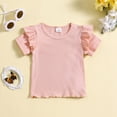 thumbnail image 2 of Gubotare Shirts for Girls Toddler Baby Boy Girl Short Sleeve Crew Neck T Shirt Pullover Summer Basic Tee Solid Casual Clothes Size 2T 3T (Red,2-3 Years), 2 of 5