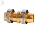 thumbnail image 2 of Gustave Aluminum Garden Water Hose Repair Mender Kit 3/4" 5/8" Male Female Connector with 2 Stainless Steel Clamps, Brass Color, 2 of 10