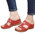 thumbnail image 3 of Summer Flower Sandals Comfort Slide Sandals Beautiful Low Heel Walking Slippers For Women, 3 of 7