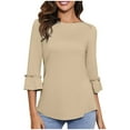 thumbnail image 1 of WEAIXIMIUNG T-Shirts Col Rond pour Femmes Saint-Valentin Manches Bouffantes Décontractées Blouses Habillées Tops d'Été, 1 of 6