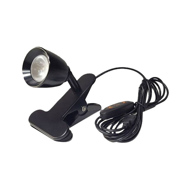 Lámpara de lectura LED con clip, luz USB para libros, portátil, PC, notebook, escritorio (negro, luz blanca)