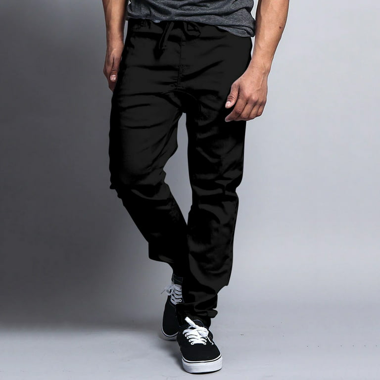 Aayomet Sweatpants For Men Men's Sweatpants, EcoSmart Sweatpants for Men,  Men's Lounge Pants with Cinched Cuffs,Black M 