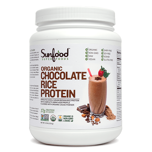 Sunfood Superfoods Organic Rice Protein, Chocolate, 2.5 Lb