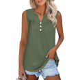 IUZSOKIL Summer Tank Tops for Women Pleated Casual Plus Size V Neck Tee