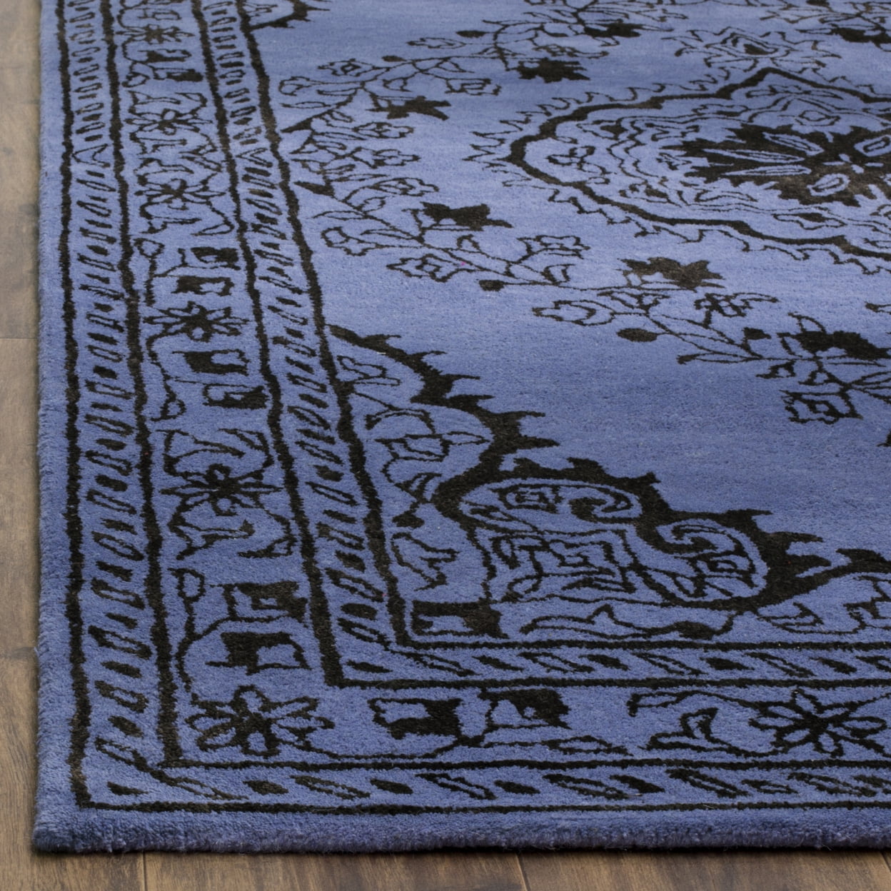 SAFAVIEH Glamour Gaia Floral Bordered Wool Area Rug, Purple, 5' x 8'