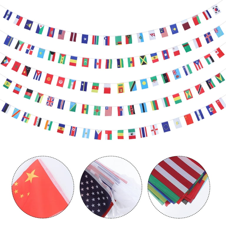 Frcolor Flags World Banner Countries International String Cup Banners  Pennant Flag Decorations