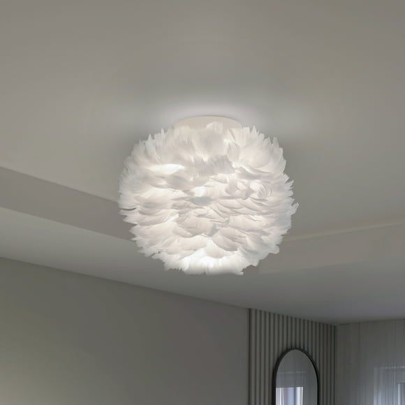 Artika Plume Modern LED Flush Mount Ceiling Light Fixture, White