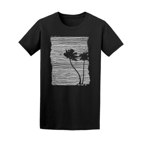 White Lines Palm Trees T-Shirt Men -Image by Shutterstock, Male Small