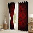 thumbnail image 3 of jejeloiu Damask Print Curtains Pack of 2 (42x84 Each),Gothic Flower Curtains Blackout,Black Red Bedroom Curtains,Breathable Bedroom Decorative, 3 of 6