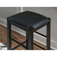 thumbnail image 6 of Linon Lancer Backless Wood Counter Stool, 25" Seat Height, Black Finish with Black Fabric, 6 of 10