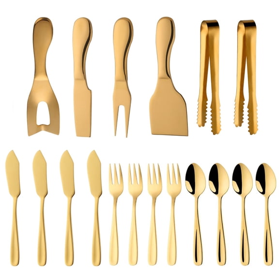 Gold Charocuterie Board Accessories Stainless Steel 18-Piece Cheese Spreader Knive Set