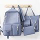 thumbnail image 2 of Conjunto combinado de mochila de lona de 4 piezas Mochilas escolares con bandolera Labymos Paquete de viaje, 2 of 7