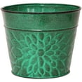 thumbnail image 2 of Robert Allen MPT02010 Laurel Series Metal Planter Flower Pots, 8", Aqua, 2 of 3