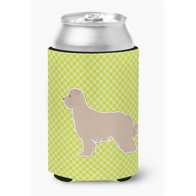 Pyrenean Shepherd Checkerboard Green Can or Bottle Hugger