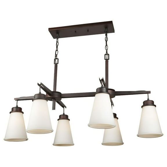 2699-06-32-Forte Lighting-Ursa - 6 Light Oval Chandelier-24.75 Inches Tall and 26 Inches Wide