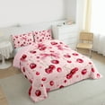 thumbnail image 4 of Manfei Cartoon Cherry Bedding Comforter Set,Cute Bowknot Bowtie Twin Comforter Sets,Pink Red Bedding Set For Child,Super Cozy Room Decor Reversible,2-Piece, 4 of 9