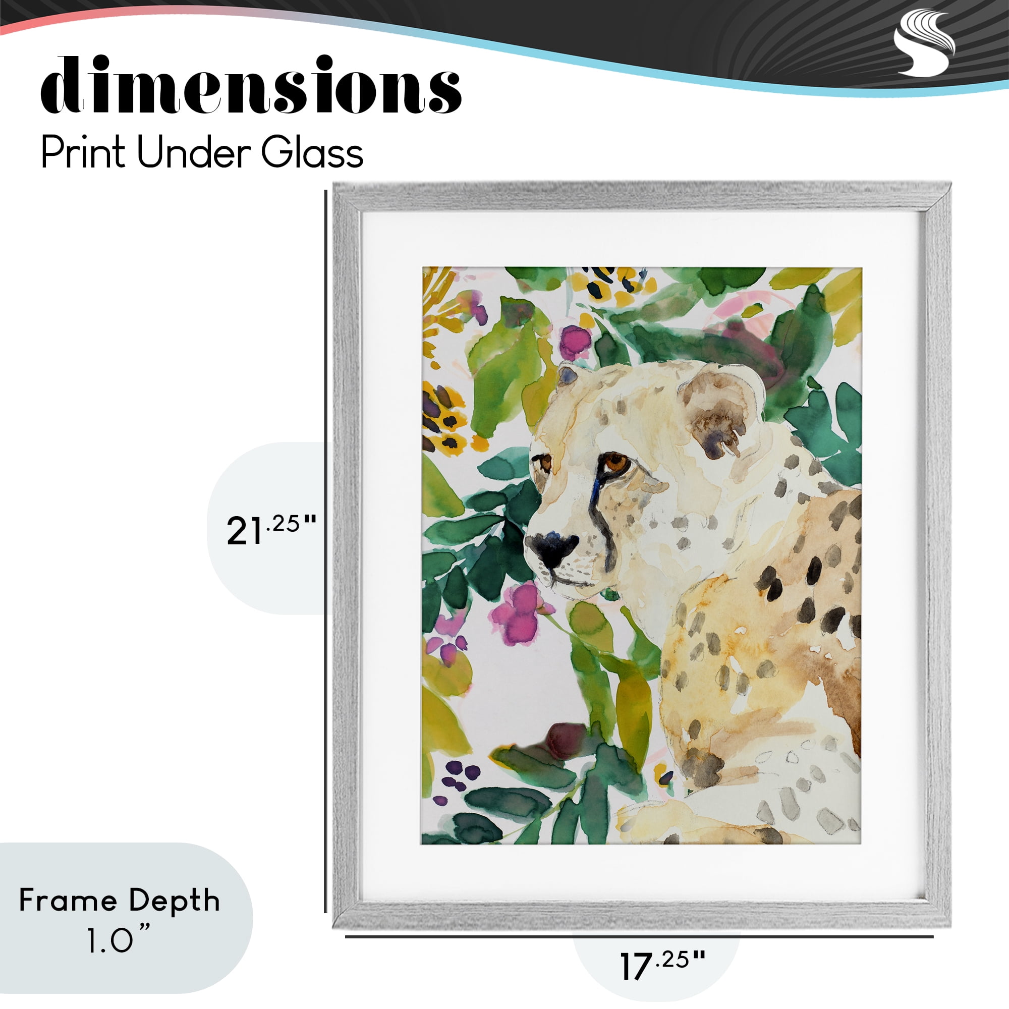 Stupell Industries Garden Plants Leopard Gray Framed Print Under Glass, design by Lanie Loreth