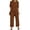Orange, variant on Joernso 3 Pcs/Set Women Coat Vest Pants Set Long Sleeve Cardigan O Neck Sleeveless Vest Elastic Waist Wide Leg Trousers Casual Loose Pantsuit Fall Spring Daily Wear Outfit