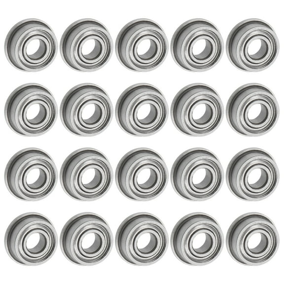F683ZZ Flanged Ball Bearing 3x7x3mm Double Shielded Chrome Steel Flange Bearings, 20 Packs