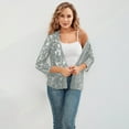 thumbnail image 4 of yillto Women Plus Size Cardigan 3/4 Sleeve Open Front Lightweight Lace Coats Formal Blazer S-5XL, 4 of 6