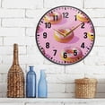 thumbnail image 3 of Yayeee Wall Clock Battery Operated 11.9" Silent Quartz Non-Ticking for Living Room Decor, Cartoon Doughnuts, 3 of 8