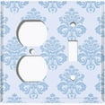 thumbnail image 4 of Metal Light Switch Plate Cover Damask Blue DAM002, 4 of 13