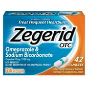 Zegerid Heartburn Relief, 24 Hour Heartburn Medicine, Omeprazole & Sodium Bicarbonate, 42 Count