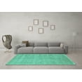 thumbnail image 3 of Ahgly Company Machine Washable Indoor Rectangle Abstract Turquoise Blue Contemporary Area Rugs, 3' x 5', 3 of 4