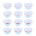 thumbnail image 4 of Cuencos de porcelana de primera calidad para servir, vajilla elegante, juego de 12 cuencos para ensalada de 6 pulgadas con cuadrícula azul claro, 4 of 8