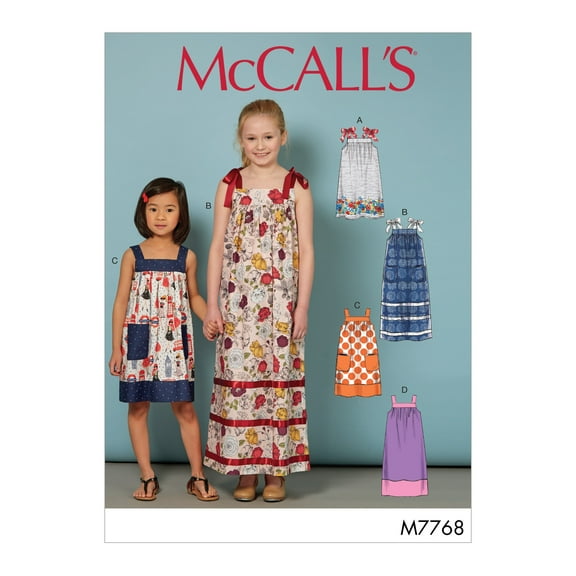 McCall's Sewing Pattern Children's/Girls' Dresses-3-4-5-6