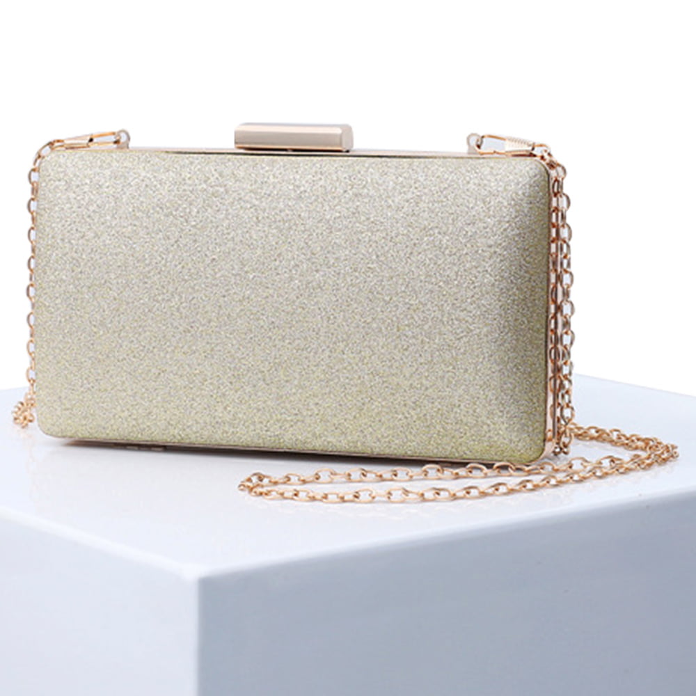 Wedding Purse with Removable Chain Handle Women Formal Evening Clutch Party Prom  Bag - Silver