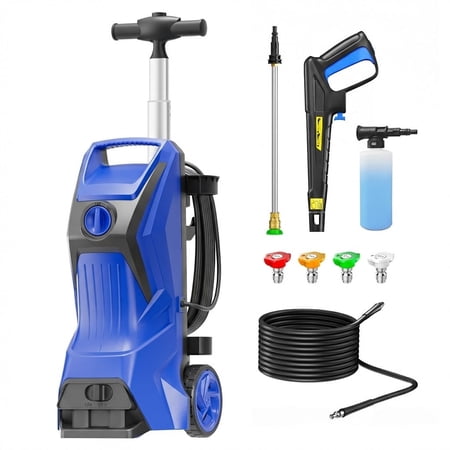 5350PSI 3.7 GPM Pressure Washer, Portable Power Jet Cleaner with Nozzle Set, Soap Tank for Motorcycle, Deck, Yard, Stair, Wall, Sidewalk, Pool, Boat Cleaning