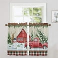 thumbnail image 1 of Innerwin Rideaux de Cuisine de Noël Poche de Tringle Panneaux Courts 1/2 Pcs Demi-Rideau Occultant Imprimé Floral de Luxe Bonhomme de Neige E 2 Pcs-Tier Rideau : L:42 Pieds'x H:54 Pieds', 1 of 1