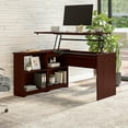 thumbnail image 3 of Bush Furniture Cabot 52" Sit to Stand Corner Bookshelf Desk, Harvest Cherry, 3 of 9