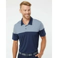 thumbnail image 1 of Adidas Mens Heathered 3-Stripes Colorblock Polo, XL, Collegiate NavyMid Grey, 1 of 4
