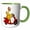 Green/White, variant on 3drose, Funny Cute Rubber Chicken Riding Red Motor Scooter Cartoon, 11oz Two-tone Green Mug