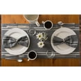 thumbnail image 4 of Contemporary Home Living French Striped Chambray Table Runner - 72" - Gray and White, 4 of 4