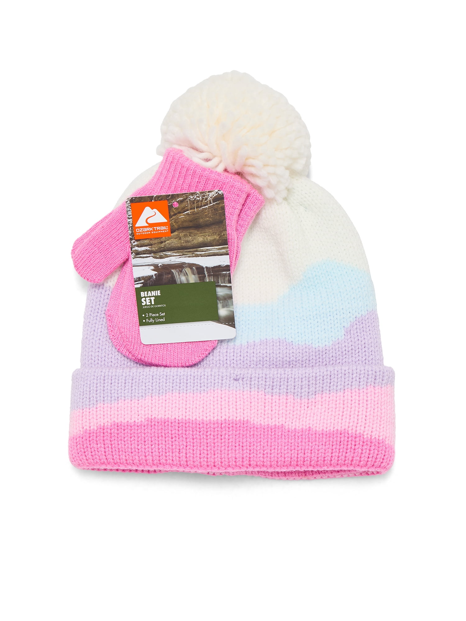 Ozark Trail Toddler Beanie and Mittens Set, 3- Piece