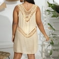 thumbnail image 4 of Swimsuit Cover Ups for Women,V Neck Hollow Out Swim Cover-up Crochet Bohemian Summer Beach Cover Up Dress, 4 of 4