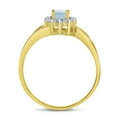 thumbnail image 5 of 14k Yellow Gold Oval Aquamarine And Diamond Ring, 5 of 6