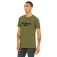thumbnail image 2 of Daxton Adult Unisex Tshirt New York Script with Vertical on the Back, Olive Black, S, 2 of 3