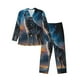 thumbnail image 1 of Fotbe Lonely Night Sky Wolf Pijama de Hombre con Estampado de Manga Larga, Conjunto de 2 Piezas, Ropa de Dormir Suave y Cómoda con Bolsillos-Medium, 1 of 7
