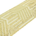 thumbnail image 3 of Efavormart 12"X108" Gold Sparkly Sequin Geometric Tulle Fabric Table Runner, 3 of 11