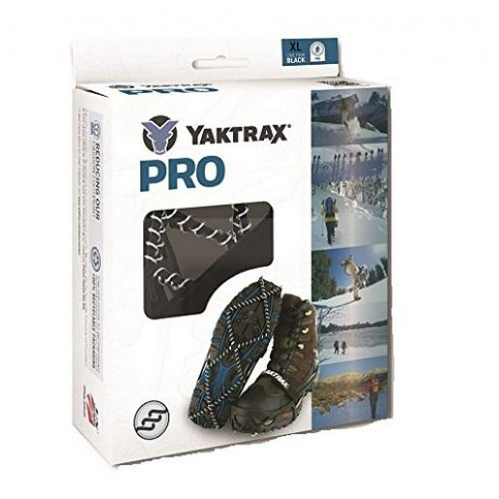 Yaktrax Pro Traction Cleats for Snow and Ice,Black,Large