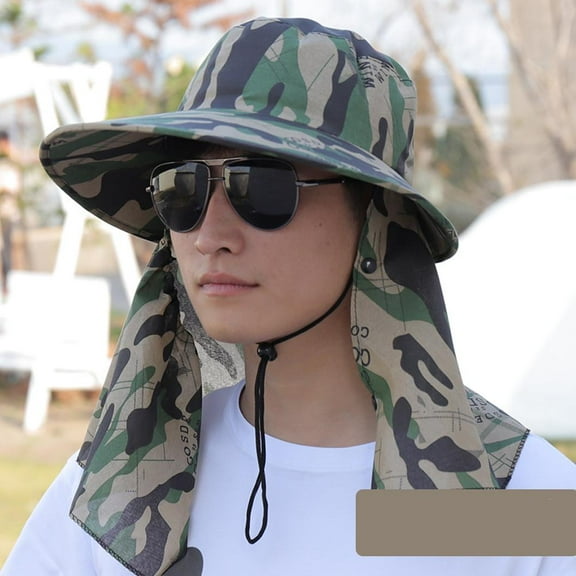New Style Big Flower M Fisherman Hat Men'S Camouflage Hat Breathable Large Brim Sun Hat Outdoor Mountaineering Sun Hat Leisure Cycling