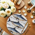 thumbnail image 2 of Round Placemats Watercolor Blue Yellow Fish 15 inch Set of 4 Table Mats for Dining Table Wood Grain Heat Resistant Non-Slip Kitchen & Home Decorative Place Mat Set, 2 of 8