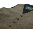 thumbnail image 2 of mens full back wool tweed vest brown from ireland, 2 of 7